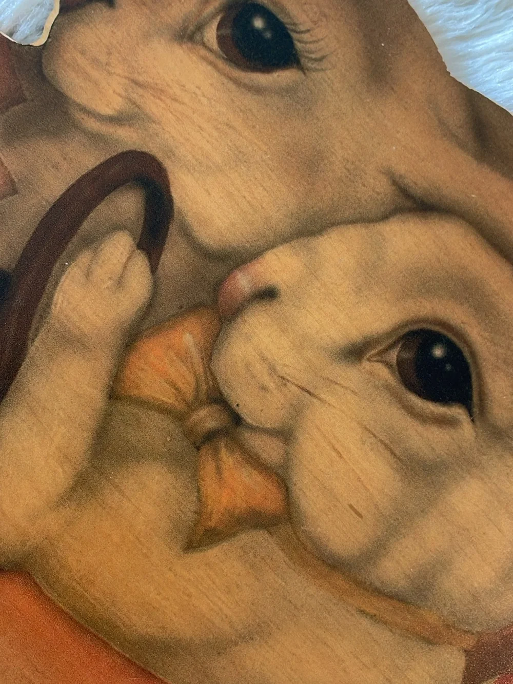 Vintage-Inspired Orange Bunny Cart Wall Accent - Unbranded